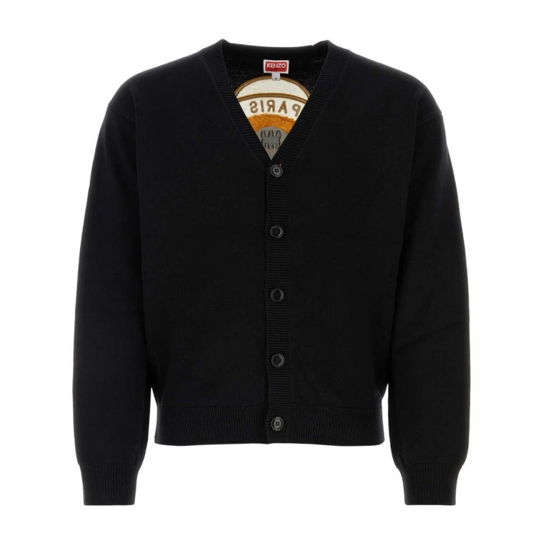 Czarny sweter z mieszanki wełny dla nowoczesnego mężczyzny Kenzo