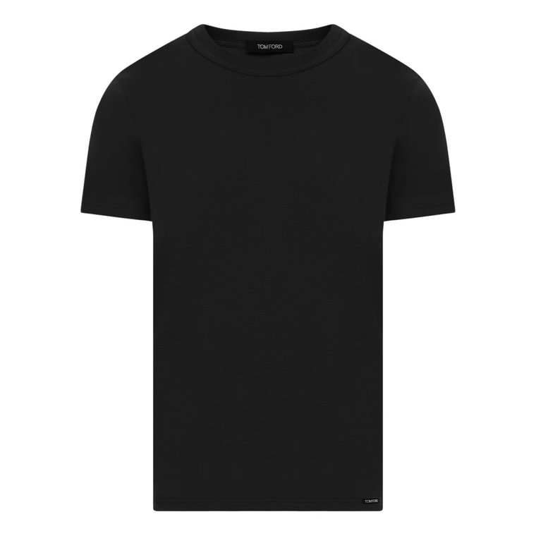 Czarna T-shirt z Elastycznego Bawełny dla Mężczyzn Tom Ford