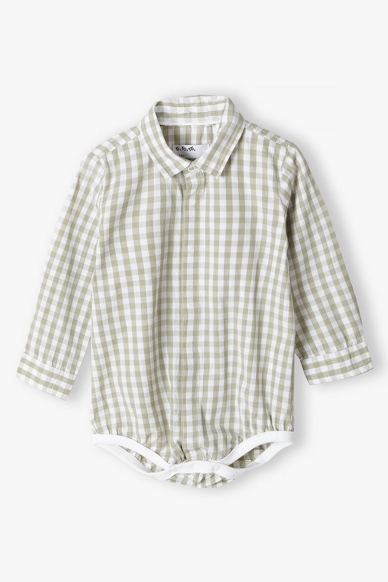 Body koszulowe dla niemowlaka - tkaninowe w kratkę - 5.10.15.
