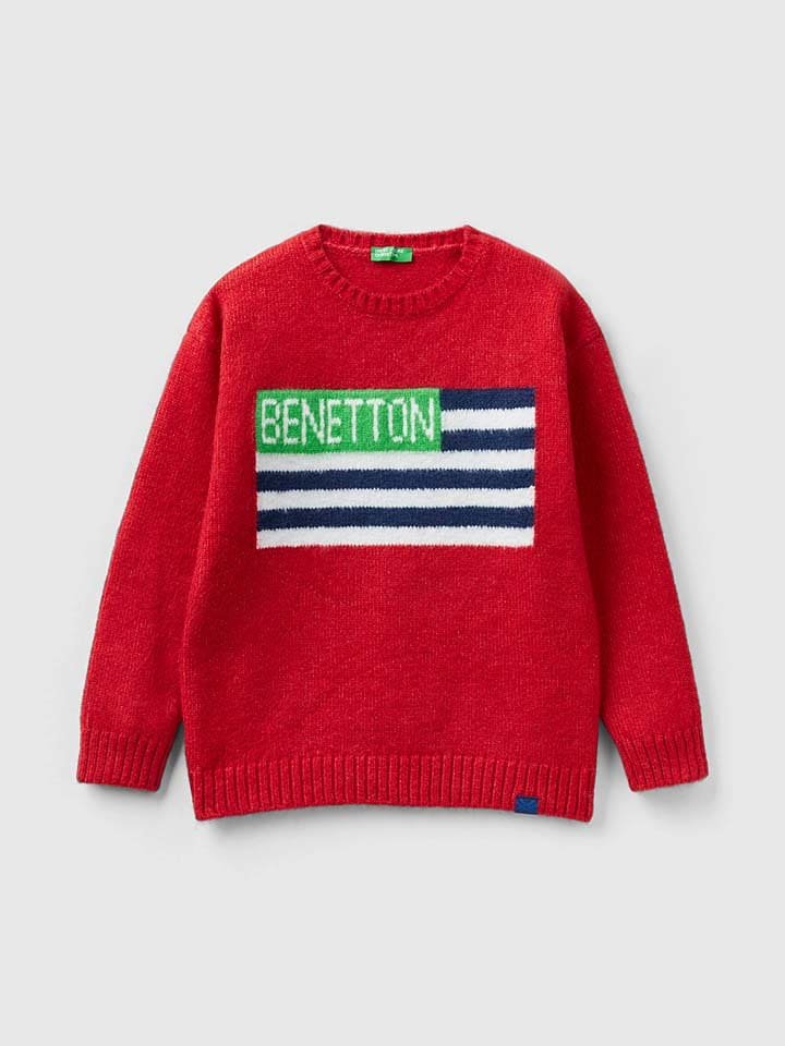 Benetton Sweter w kolorze czerwonym