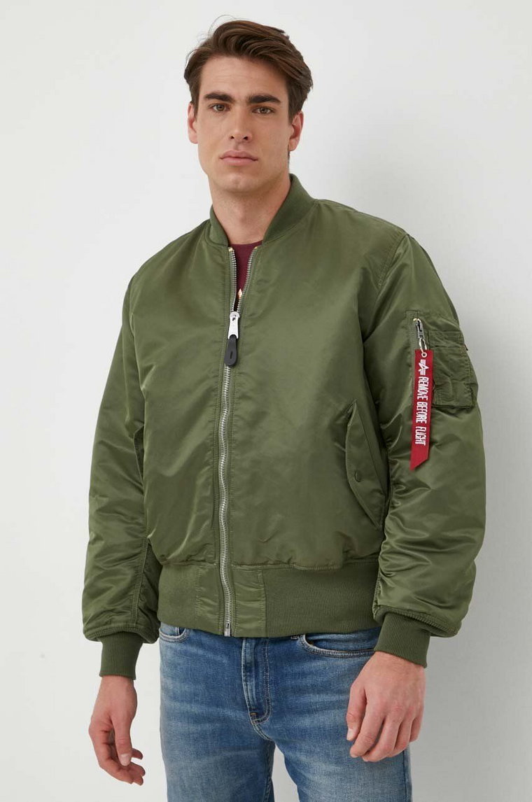 Alpha Industries kurtka bomber MA-1 męska kolor zielony przejściowa 100101.01