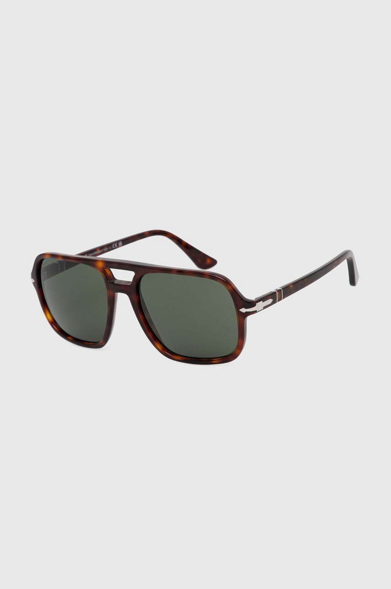 Persol okulary przeciwsłoneczne męskie kolor brązowy 0PO3328S