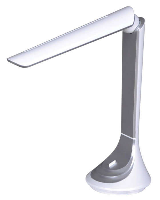 Srebrno-biała lampka LED na biurko - S267-Rompex