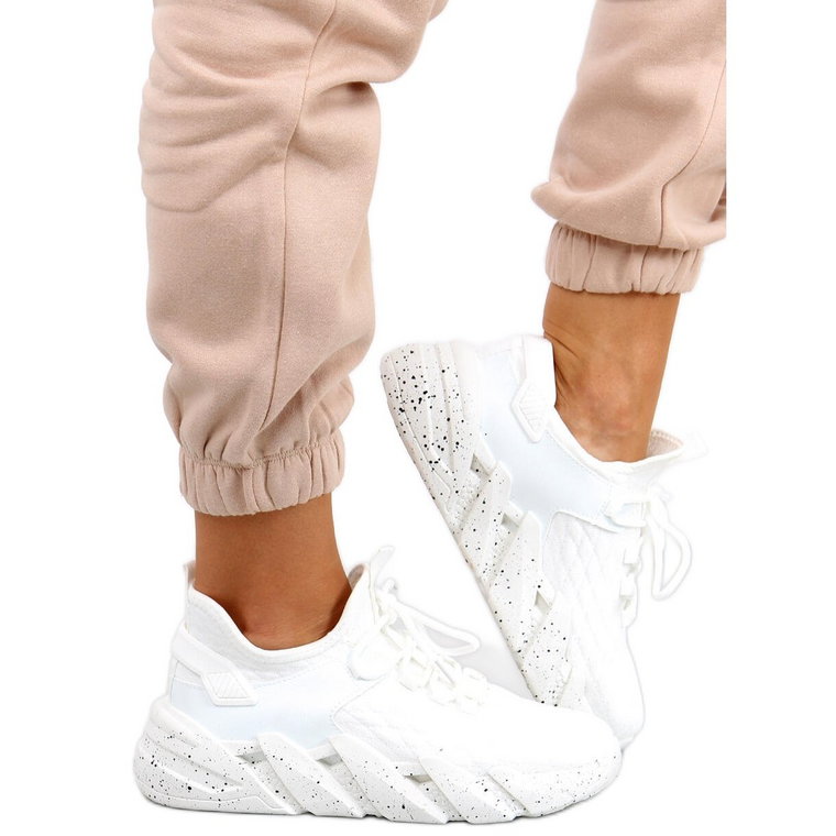 Buty sportowe skarpetkowe Indu White białe