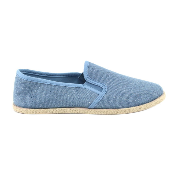 Wishot Espadryle z brokatem 32-187 niebieskie