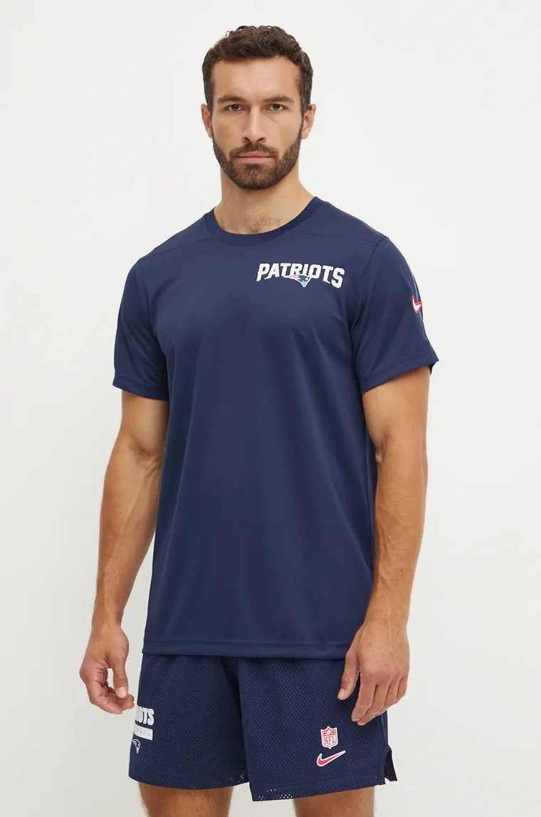 Nike t-shirt treningowy New England Patriots kolor granatowy z nadrukiem 02ES-044P-8K-K0Z