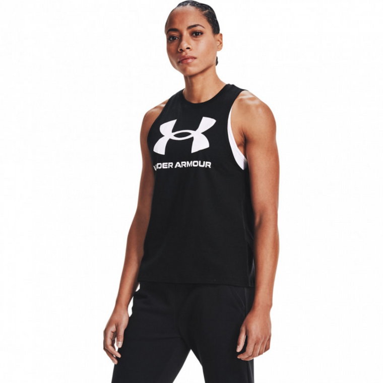 Damski top z nadrukiem UNDER ARMOUR Sportstyle Graphic Tank - czarny