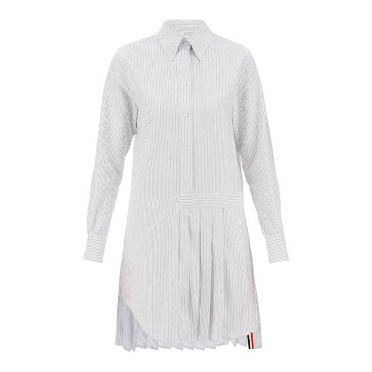 Paskowana sukienka koszulowa Oxford Thom Browne