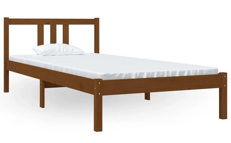 Drewniane łóżko pojedyncze miodowy brąz 90x200 cm - Kenet 3X