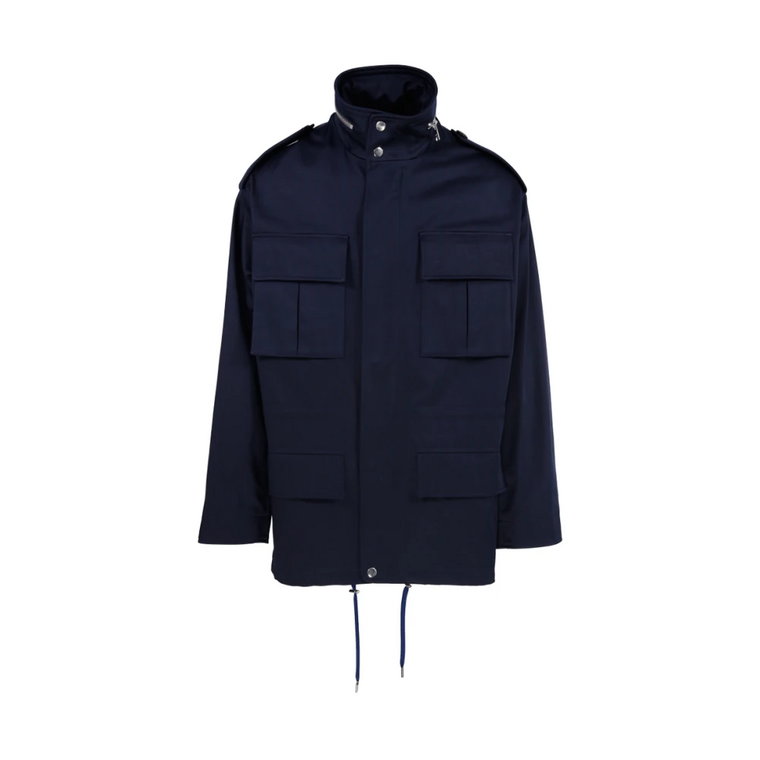 491 Nautic Blue Parka z Kieszeniami Ami Paris