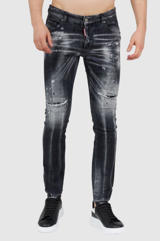 DSQUARED2 Czarne jeansy męskie super twinky jean