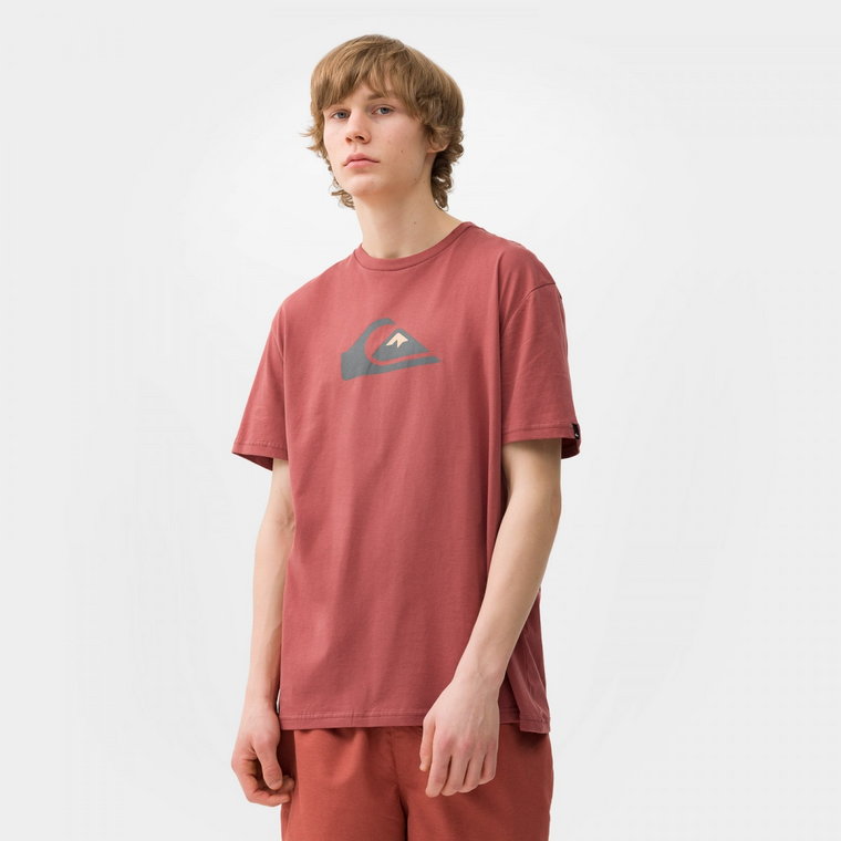 Męski t-shirt z nadrukiem QUIKSILVER Comp Logo - bordowy