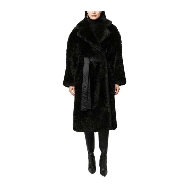 110 Nero Coat - Stylowy i modny Elisabetta Franchi