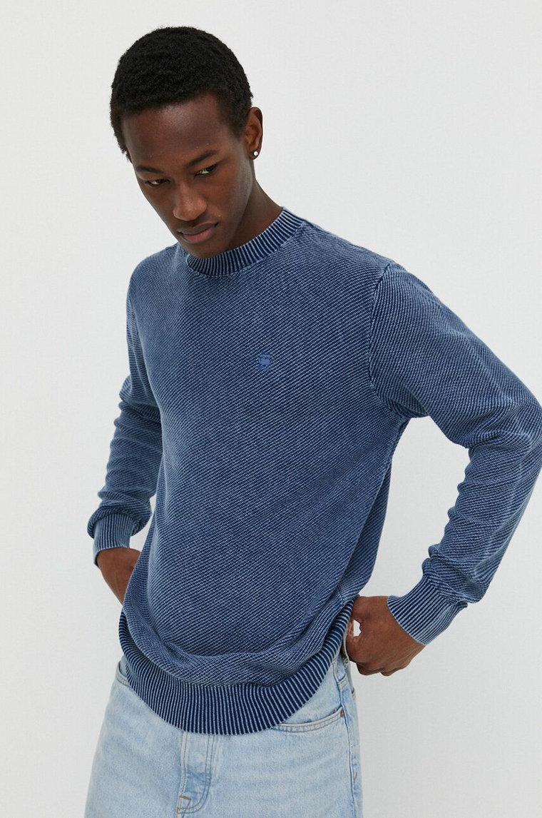 G-Star Raw sweter bawełniany kolor niebieski lekki