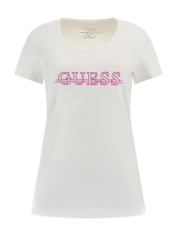 GUESS Koszulka  różowy / biały