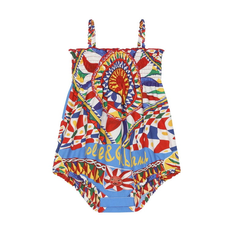 Kolorowy Barrow Print Romper Dolce & Gabbana