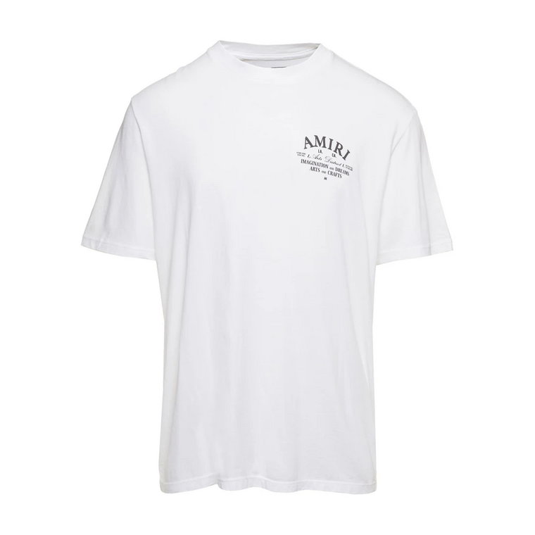 Nowoczesny Biały T-shirt z Bawełny dla Mężczyzn Amiri