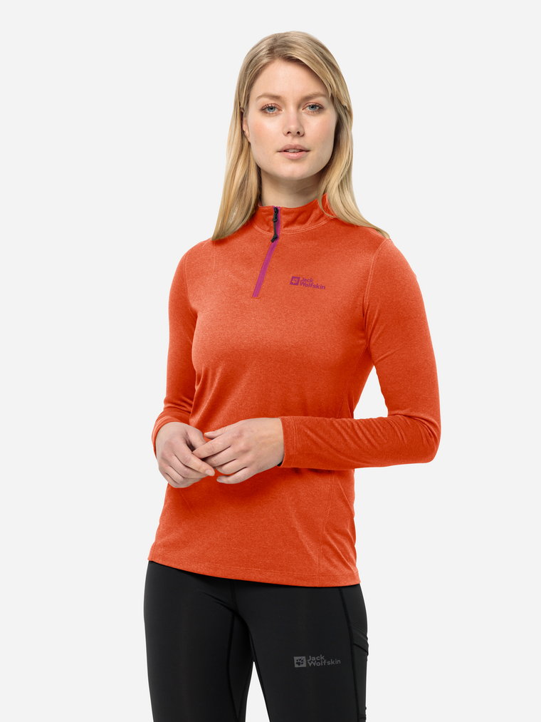 Bluza dresowa damska Jack Wolfskin Sky Thermal Hz W 1808951-3412 S Pomarańczowa (4064993858723). Bluzy dresowe damskie rozpinane