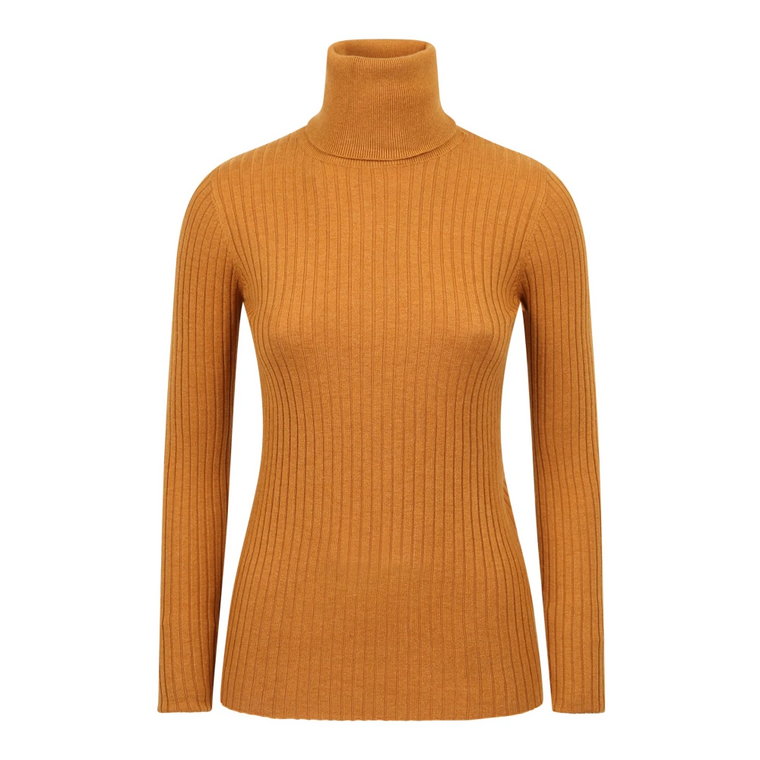 Pomarańczowy Sweter z Wysokim Kołnierzem dla Kobiet Dodo BAR OR