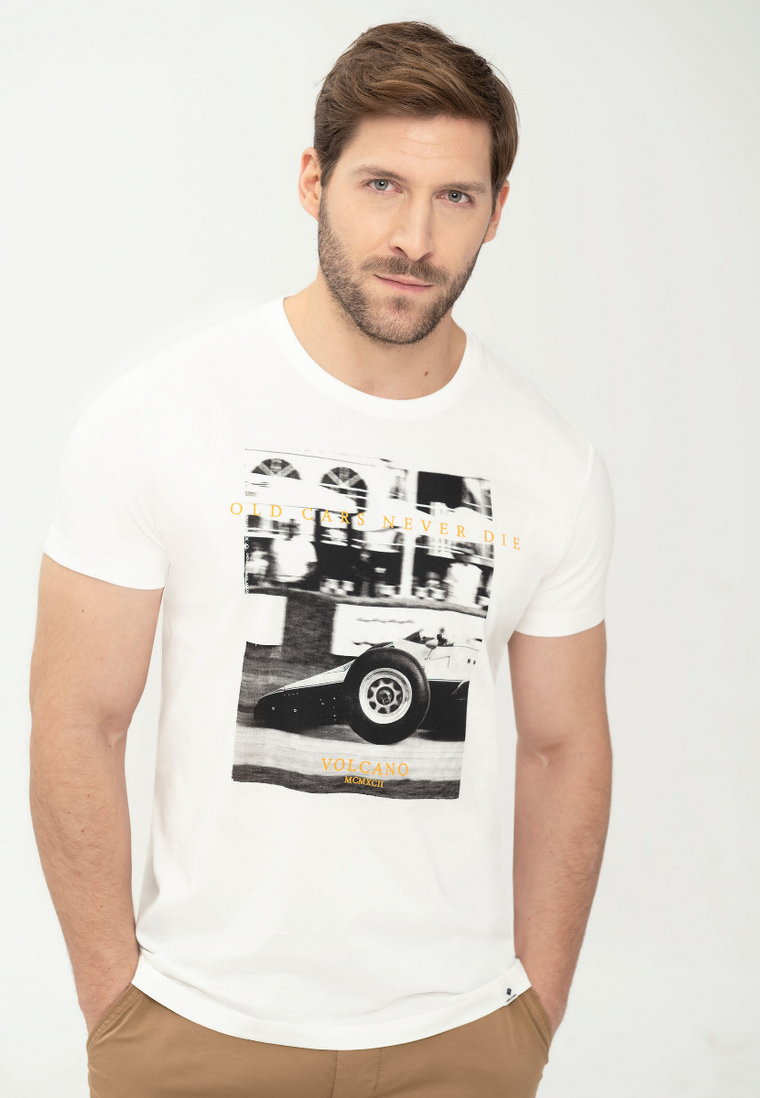 Męska koszulka z nadrukiem motoryzacyjnym T-OLD