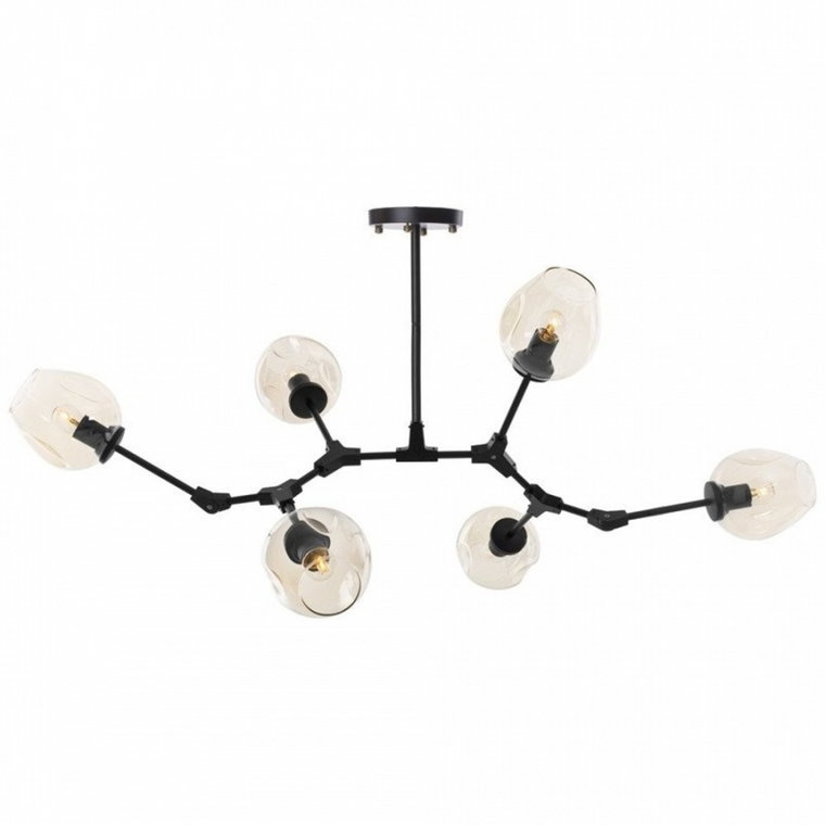 Lampa wisząca modern orchid-6 bursztynowo czarna 130 cm kod: ST-1232-6