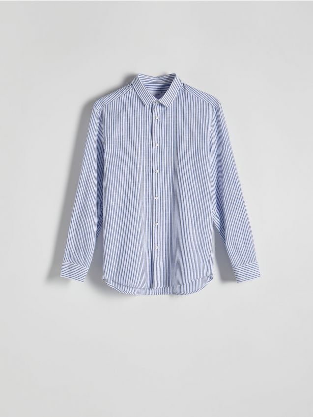 Reserved - Koszula regular fit w paski - jasnoniebieski