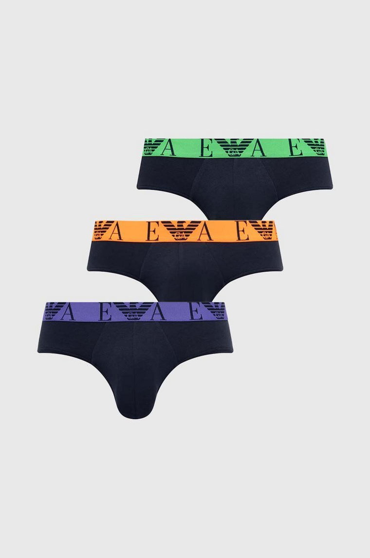 Emporio Armani Underwear slipy 3-pack męskie kolor granatowy