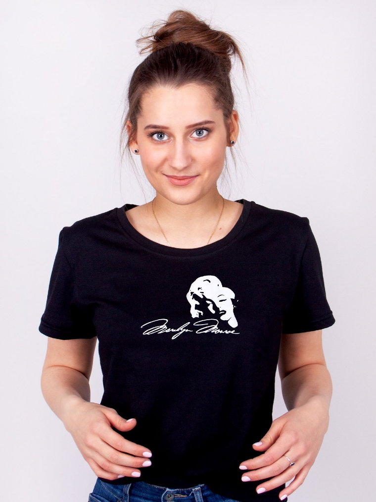 Koszulka damska t-shirt bawełniana Merlin czarna M