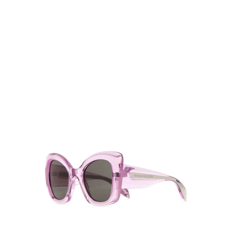 Różowe Okulary Curve z Acetatową Oprawką Alexander McQueen