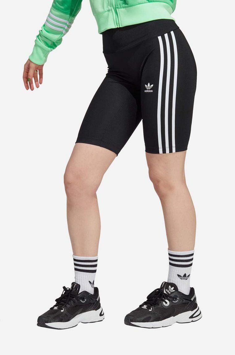 adidas Originals szorty IC8799 Short Tight damskie kolor czarny z aplikacją high waist IC8799-CZARNY