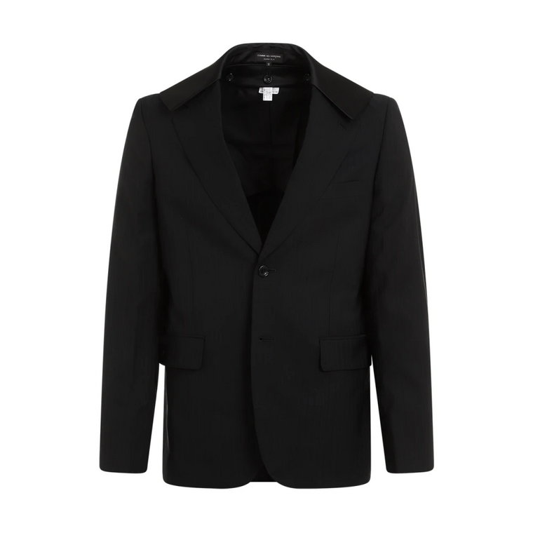 Czarna Wełniana Kurtka Peak Lapel Comme des Garçons