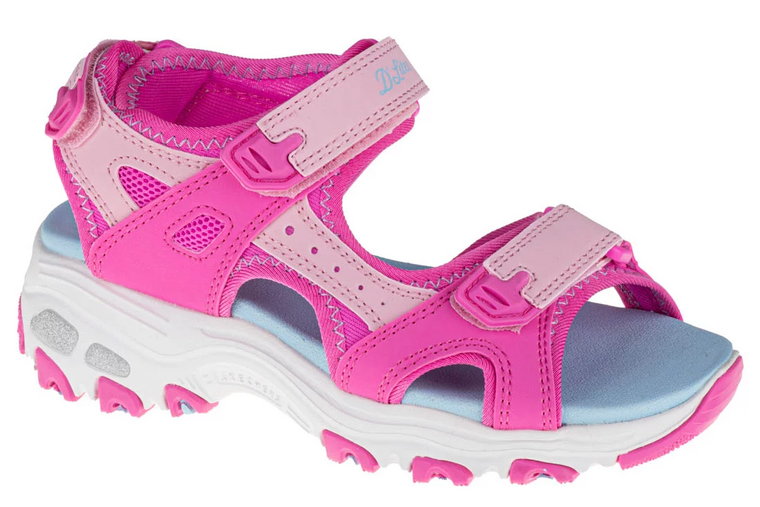 Skechers D'Lites 664133L-HPMT, Dla dziewczynki, Różowe, sandały sportowe, tkanina, rozmiar: 33