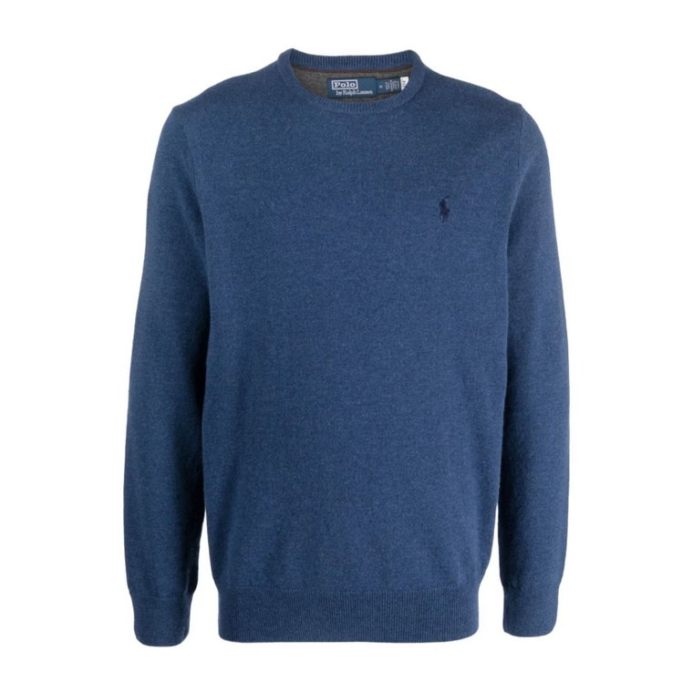 Niebieskie Swetry LS CN Pp-Długi Rękaw-Sweter Polo Ralph Lauren
