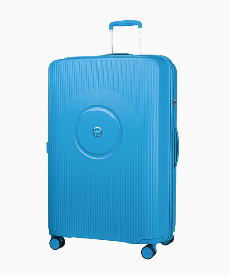 PUCCINI Duża niebieska walizka z polipropylenu z zamkiem szyfrowym TSA