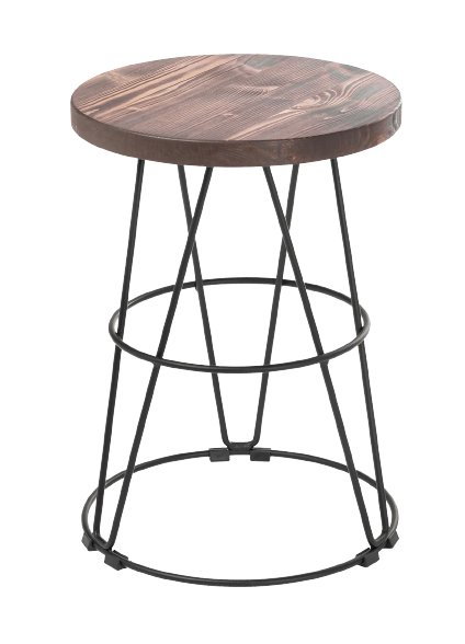 Taboret 48 cm z okrągłym siedziskiem - ciemny brąz