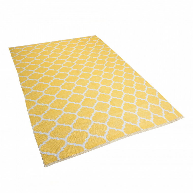 Dywan żółty 160 x 230 cm wzór marokańskiej koniczyny dwustronny AKSU kod: 4251682212601
