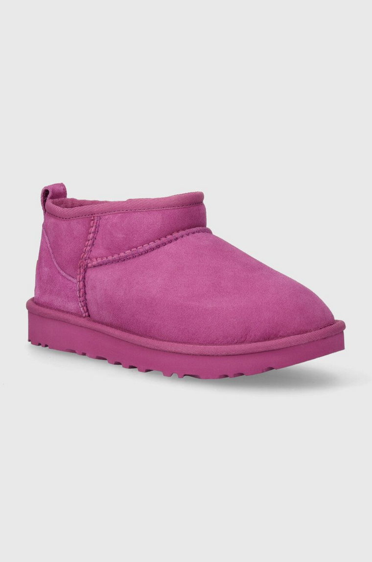 UGG śniegowce zamszowe Classic Ultra Mini kolor fioletowy 1116109