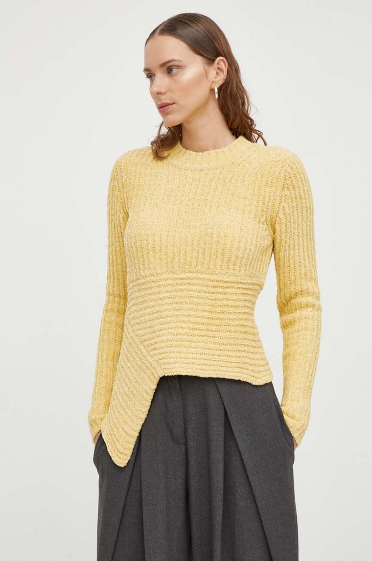 Lovechild sweter damski kolor żółty ciepły 8794160