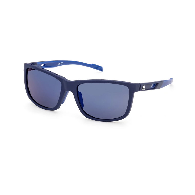 Niebieskie Lustro Okulary przeciwsłoneczne z Złotą Ramą Adidas