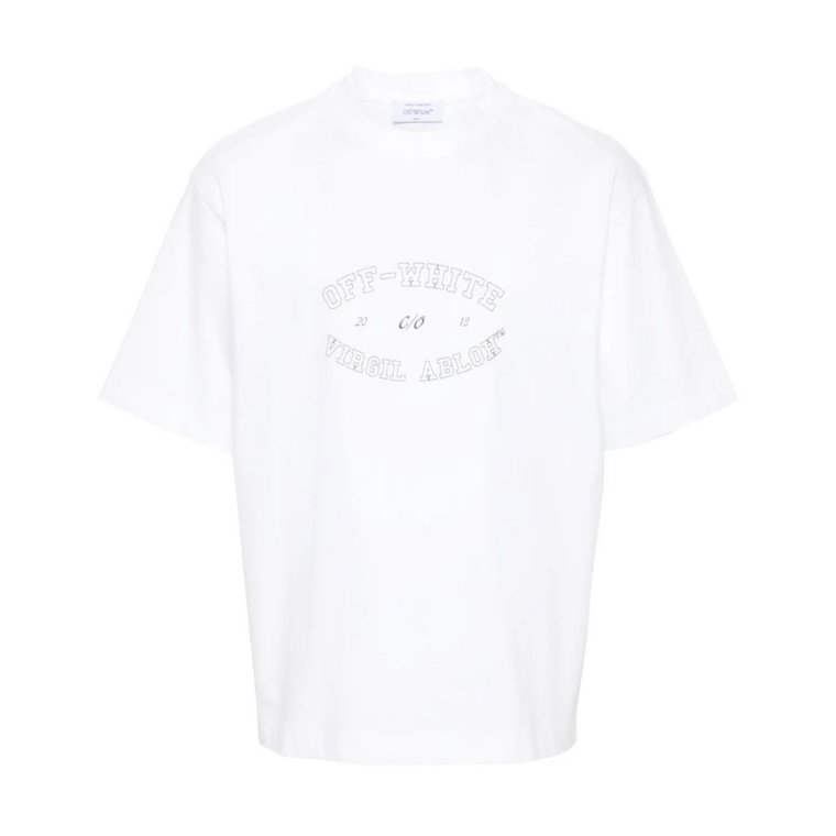 Jersey Crew Neck Logo Print T-shirt Off White