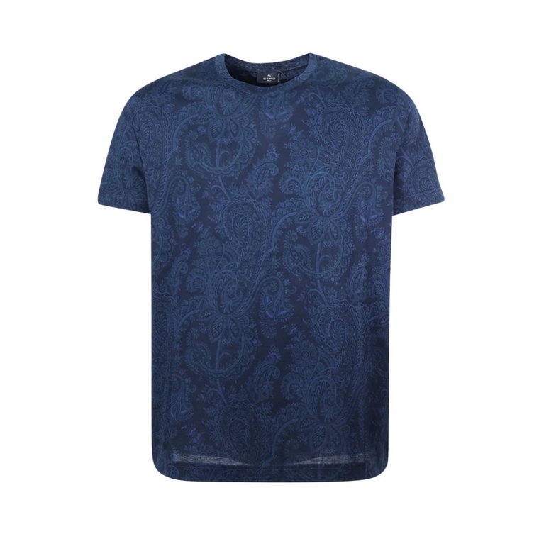 Niebieska koszulka z wzorem Paisley Etro