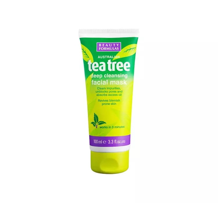 BEAUTY FORMULAS TEA TREE DEEP CLEANSING FACIAL MASK MASKA DO TWARZY 100ML