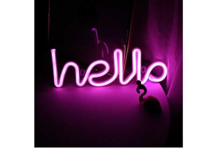 Dekoracyjna lampka neonowa LED- hello 2