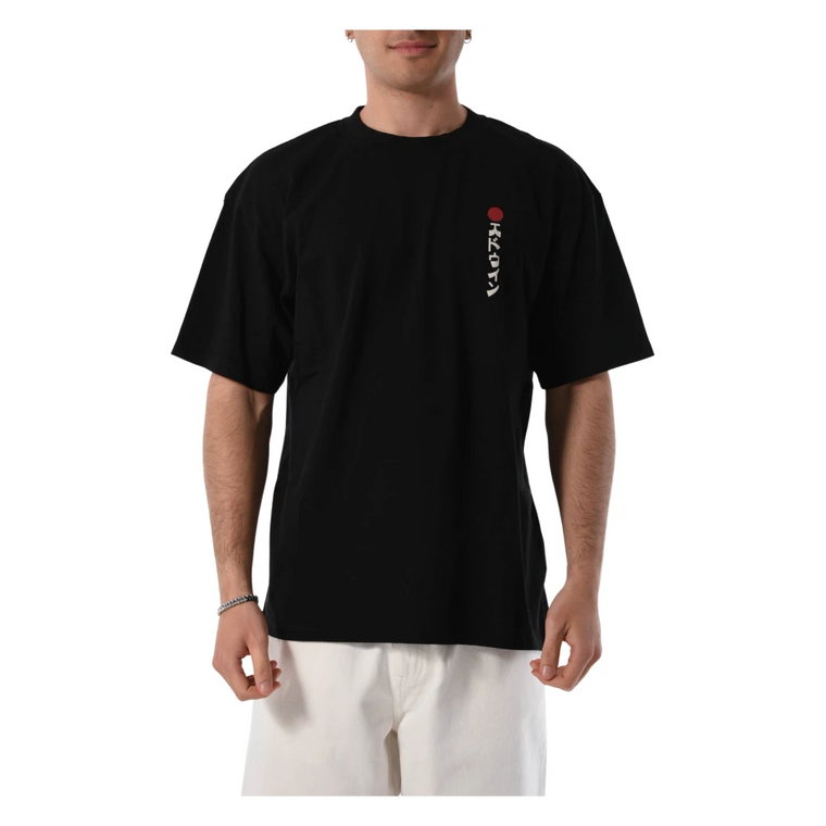 Bawełniany T-shirt z logo z przodu i z tyłu Edwin