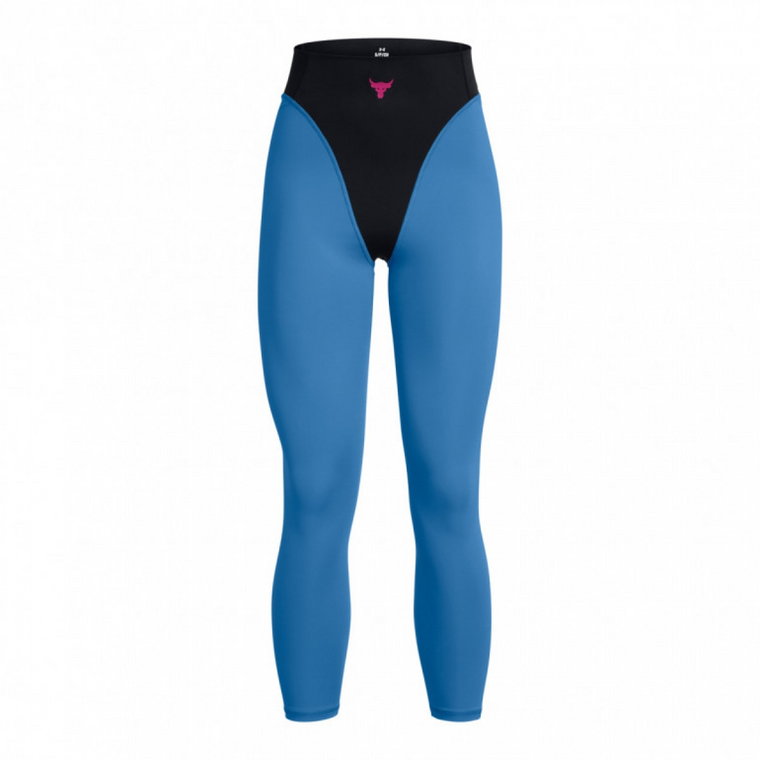 Damskie legginsy treningowe Under Armour Project Rock ProLet's Go Grind Ankle Leggings - niebieskie