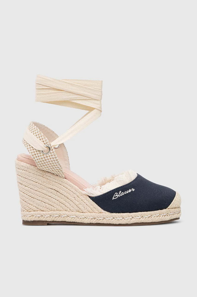 Blauer espadryle Wells kolor granatowy na koturnie S3WELLS01