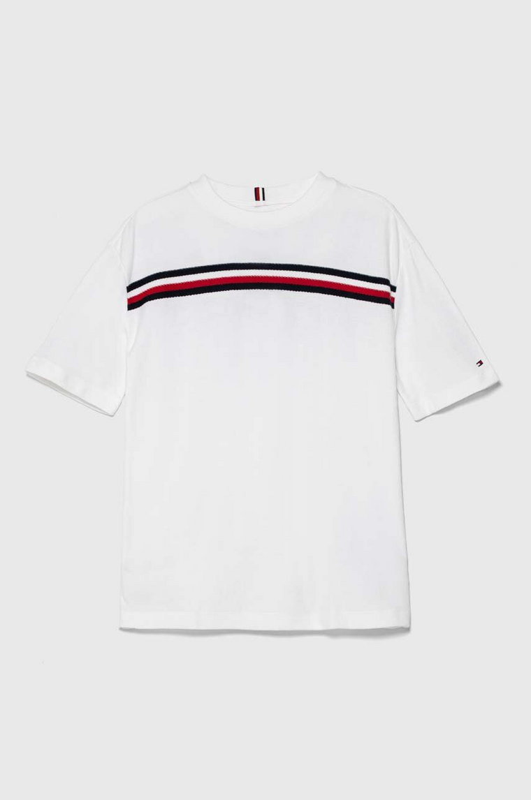 Tommy Hilfiger t-shirt bawełniany dziecięcy kolor biały wzorzysty