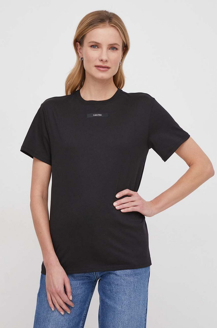 Calvin Klein t-shirt bawełniany damski kolor czarny