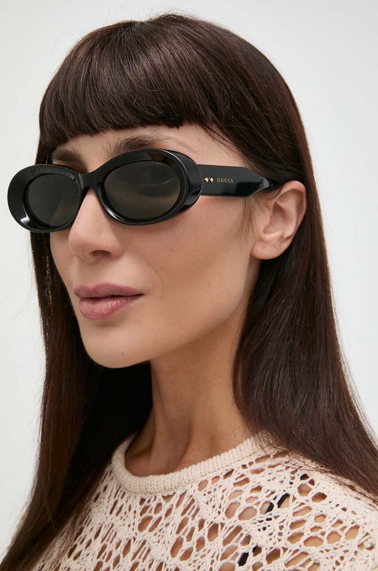 Gucci okulary przeciwsłoneczne damskie kolor czarny