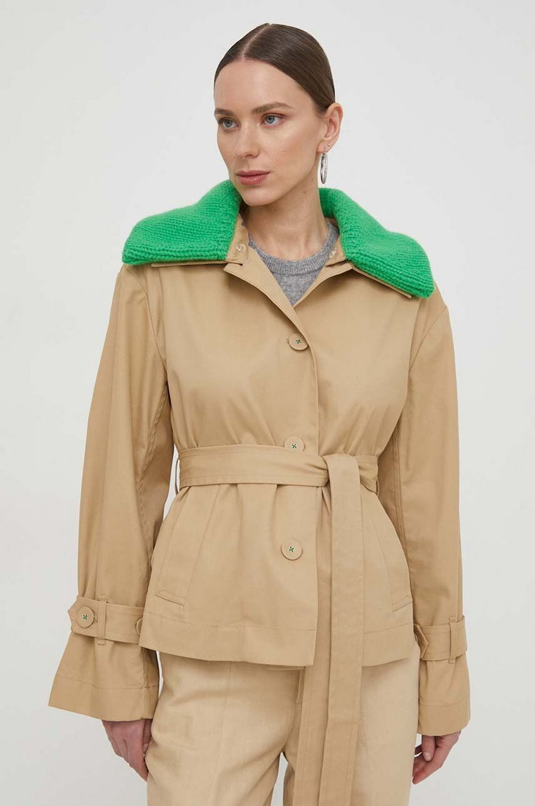 Custommade kurtka bawełniana Francheska kolor beżowy przejściowa 999512802